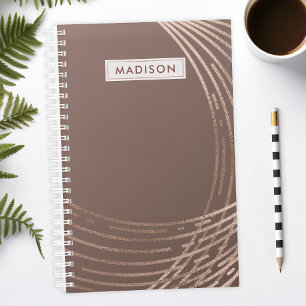 Rose Gold and Mauve Abstract Trendy Personalized Planner