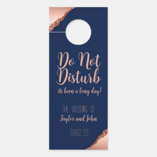 Rose Gold and Navy Blue Wedding Door Hanger