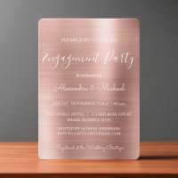 Rose Gold and Pink Blush Modern Engagement Party