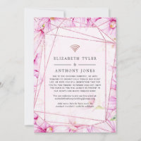 Rose Gold and Pink Floral Geometric Wedding Guest