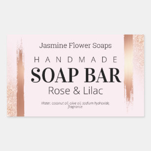 Rose Gold And Pink Handmade Soap Labels