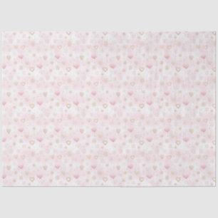 Rose Gold and Pink Hearts and Snowflakes Christmas Tissue Paper