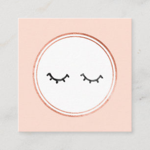 Rose Gold and Pink Makeup Artist Social Media Icon Square Business Card
