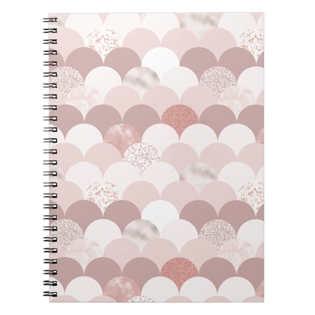 Rose Gold and Pink Tiles Notebook (Front)