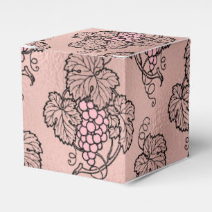 Rose Gold and Pink Wine Themed Favor Box