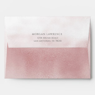 Rose Gold and Purple Marble  Pre-addressed Envelope