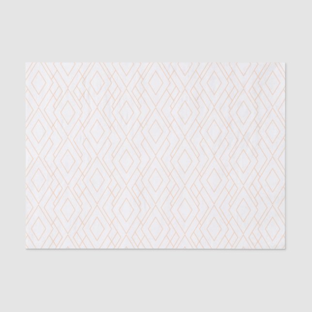 Rose Gold and White Art Deco Pattern Tissue Paper (Front)