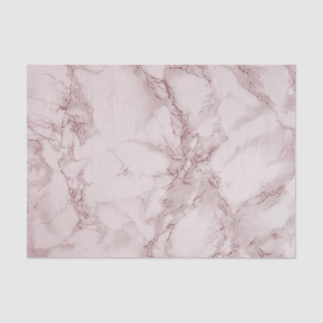 Rose Gold and White Marble Design Tissue Paper (Front)