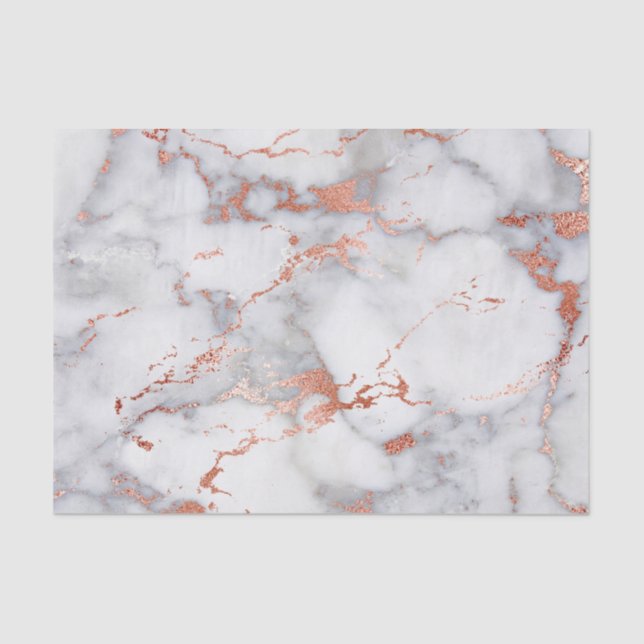 rose gold and white marble stone tissue paper (Front)