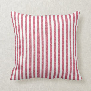 Rose Gold and White Striped Pattern Throw Pillow