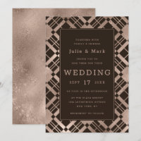 Rose Gold & Any Colour Background Plaid Wedding