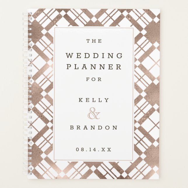 Rose Gold & Any Colour Farmhouse Rustic Wedding Planner (Front)