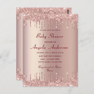 Rose Gold Baby Boy Shower Invitation Modèle