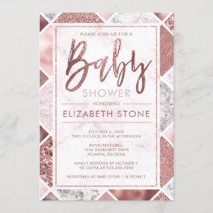 Rose Gold Baby Shower Invitation