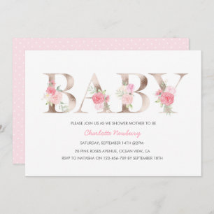 Rose gold Baby Shower Invitation