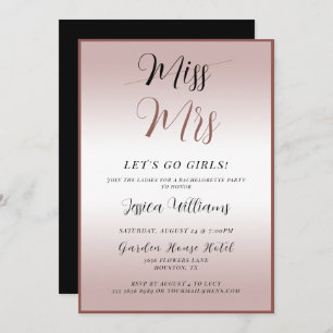 Rose Gold Bachelorette Invitation