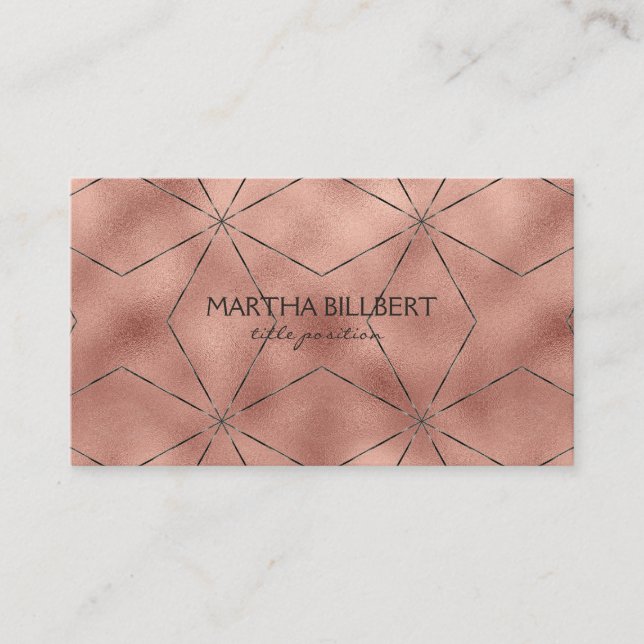 Rose Gold Background Business Card (Front)
