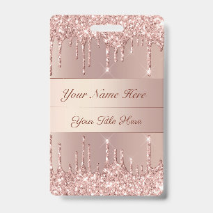 Rose Gold Badge Template with Custom Name Text