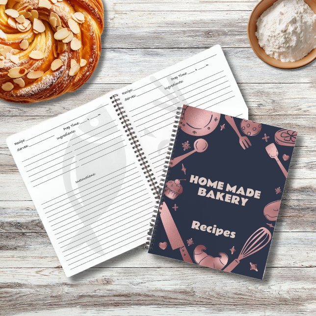 Rose Gold Baking Utensils Bakery Recipes Business Notebook (Rose Gold Baking Utensils Bakery Recipes Business Notebook)