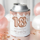 Rose Gold Balloons 18th Birthday Party<br><div class="desc">Raise a toast to your 18th birthday with a humourous twist using our Rose Gold Blush Pink Balloons Confetti Birthday Party Can Coolers. These coolers aren't just for keeping your drinks chill; they're here to add a playful touch to your milestone celebration. The elegant blush pink and rose gold design...</div>