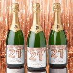 Rose Gold Balloons 21st Birthday Party Sparkling Wine Label<br><div class="desc">Pop the cork and celebrate turning 21 with a splash of humour and a touch of elegance using our 21st Birthday Party Blush Pink and Rose Gold Balloons and Confetti Sparkling Wine Labels. These labels are here to ensure your milestone celebration is as memorable as your first legal sip of...</div>