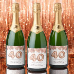 Rose Gold Balloons 40th Birthday Party<br><div class="desc">Prepare to celebrate in style because turning forty is a milestone worth honouring, and our Fortieth Birthday Party Blush Pink and Rose Gold Balloons and Confetti Sparkling Wine Label is here to add a touch of sophistication and fun to your big bash! This sparkling wine label strikes the perfect balance...</div>