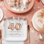 Rose Gold Balloons 40th Birthday Party Paper Plate<br><div class="desc">Get ready to celebrate in style because turning forty is a milestone worth honouring, and our Fortieth Birthday Party Blush Pink and Rose Gold Balloons and Confetti Paper Plates are here to add a touch of sophistication and fun to your big bash! These paper plates strike the perfect balance between...</div>