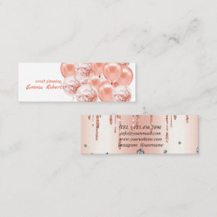 Rose Gold Balloons Carte de visite de planificatio