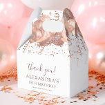 Rose Gold Balloons Thank You 18th Birthday Party  Favor Box<br><div class="desc">Extend your gratitude with a touch of humour and style using our Rose Gold Blush Pink Balloons Confetti Birthday Party Thank You Favour Boxes. These boxes are more than just party essentials; they're here to ensure your thank yous are as unforgettable as your milestone celebration. The elegant blush pink and...</div>