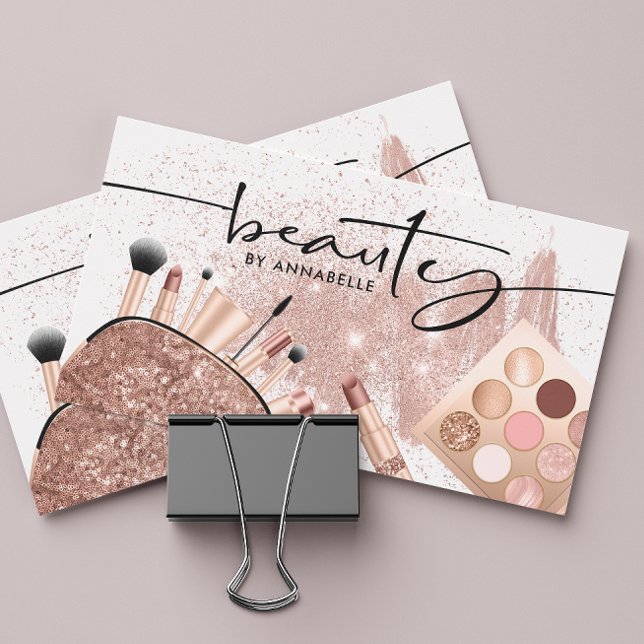 Rose Gold Beauty Trendy Business Card (Creator Uploaded)
