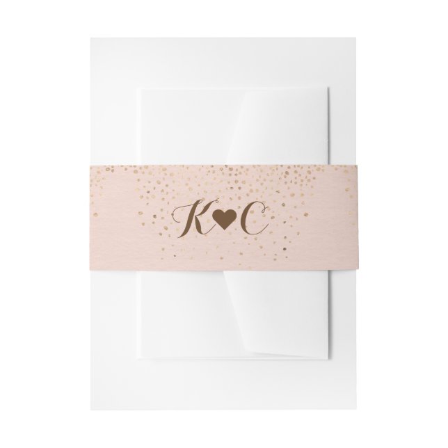 Rose Gold Belly Band for Wedding Invitations Invitation Belly Band (Front Example)