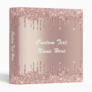 Rose Gold Binder with Custom Text