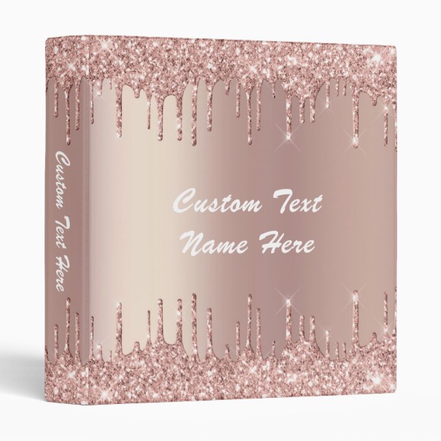 Rose Gold Binder with Custom Text (Front/Spine)