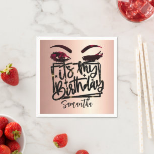Rose Gold Birthday 18th 21st 40th 50th Napkin