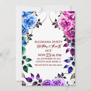 Rose Gold Birthday Invitation Template: Let's Part
