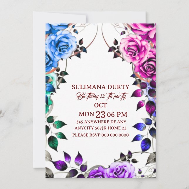 Rose Gold Birthday Invitation Template: Let's Part (Front)