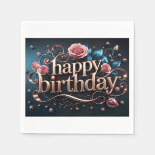 Rose gold birthday luxurious elegant extravagant  napkin