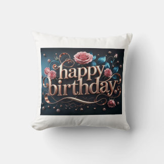 Rose gold birthday luxurious elegant extravagant  throw pillow