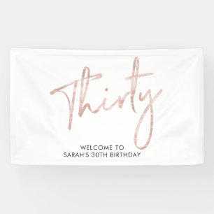 Rose Gold Birthday Party Welcome Banner