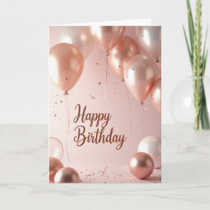 Rose Gold Birthday Spheres Card