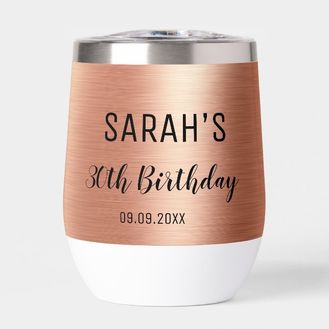 Rose Gold Black 30th Birthday Party Élégant (Avant)