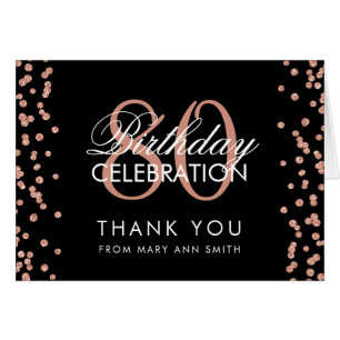 Rose Gold Black 80th Birthday Merci Parties scinti