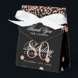 Rose Gold Black 80th Birthday Thank You Confetti Favor Box<br><div class="desc">Elegant "Thank You" 80th Birthday Rose Gold Faux Glitter Confetti Black design.</div>