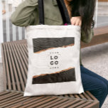 Rose gold black elegant modern elegant branding tote bag<br><div class="desc">Rose gold black elegant modern girly branding business favour tote design.</div>