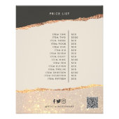Rose gold black elegant modern girly price QR code Flyer (Front)