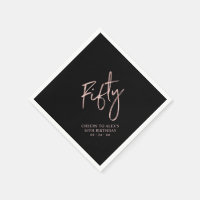 Rose Gold & Black Fifty Adult 50th Birthday Party
