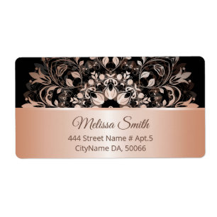 Rose Gold Black Floral Moderne Mandala
