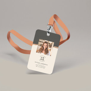 Rose gold black logo modern girly elegant badge