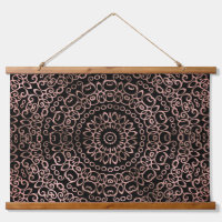  Rose Gold Black Mandala Trippy Psychedelic Hippie
