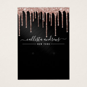 Rose Gold Black Parties scintillant Drives Earring